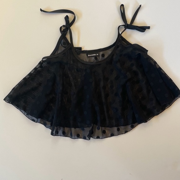 BlackMilk Polkadot Mesh Capelette - Picture 3 of 4